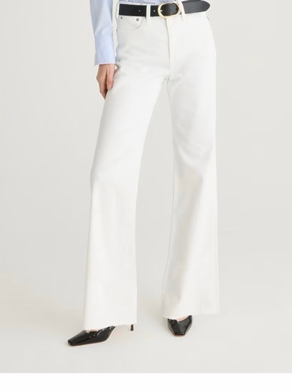 J. Crew White High-Rise Slim Wide-Leg Jeans Size 25 Excellent Condition